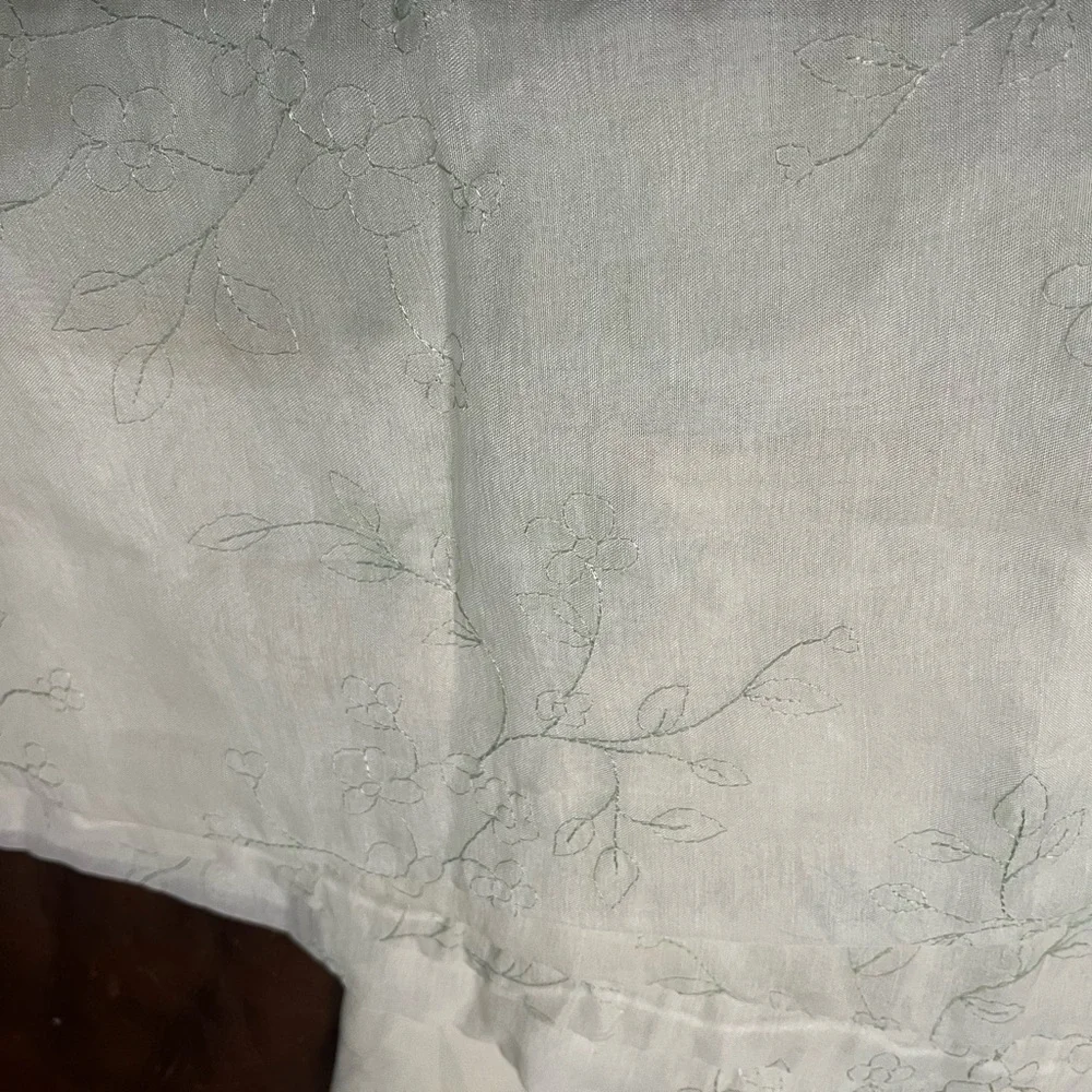 NWOT SET OF 2 SHEER CURTAIN PANELS W/NEEDLE EMBROIDERY